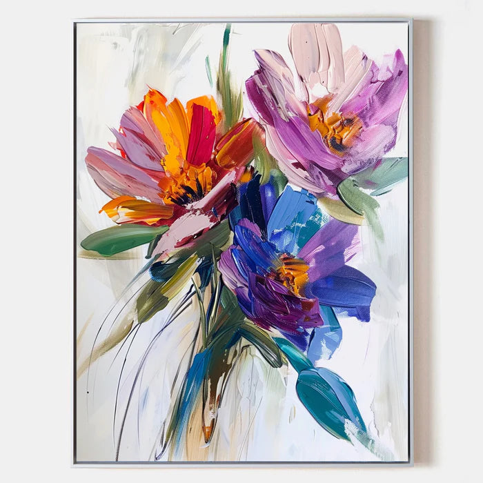 Colorful Flower And Tree Wall Art #FT009