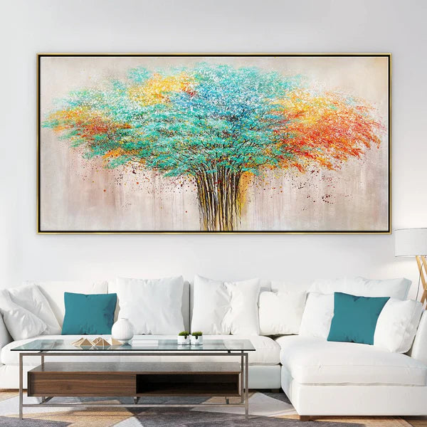 Colorful Flower And Tree Wall Art #FT014