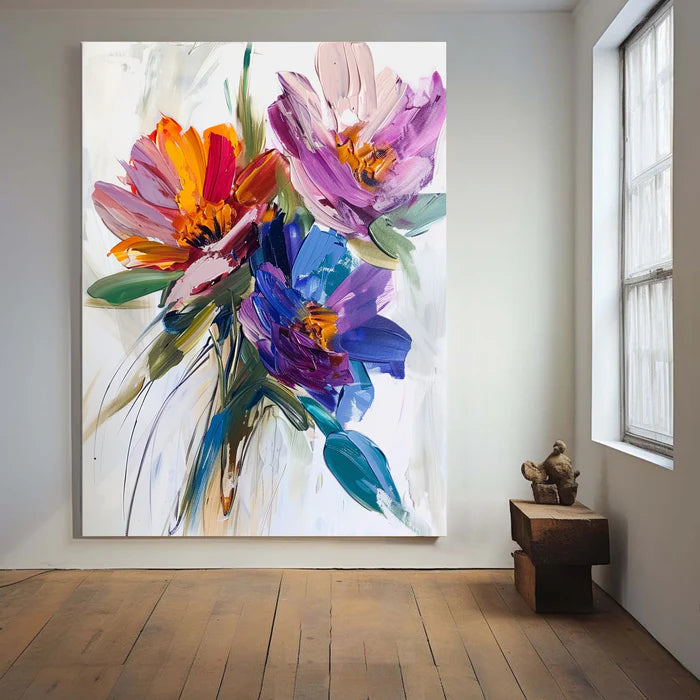 Colorful Flower And Tree Wall Art #FT009