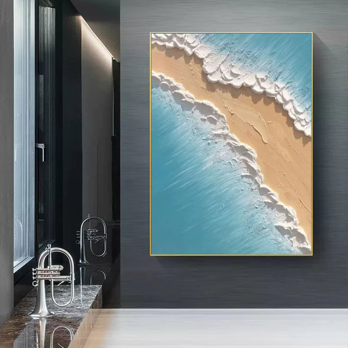 Ocean And Sky Plaster Textured Wall Art #OS037