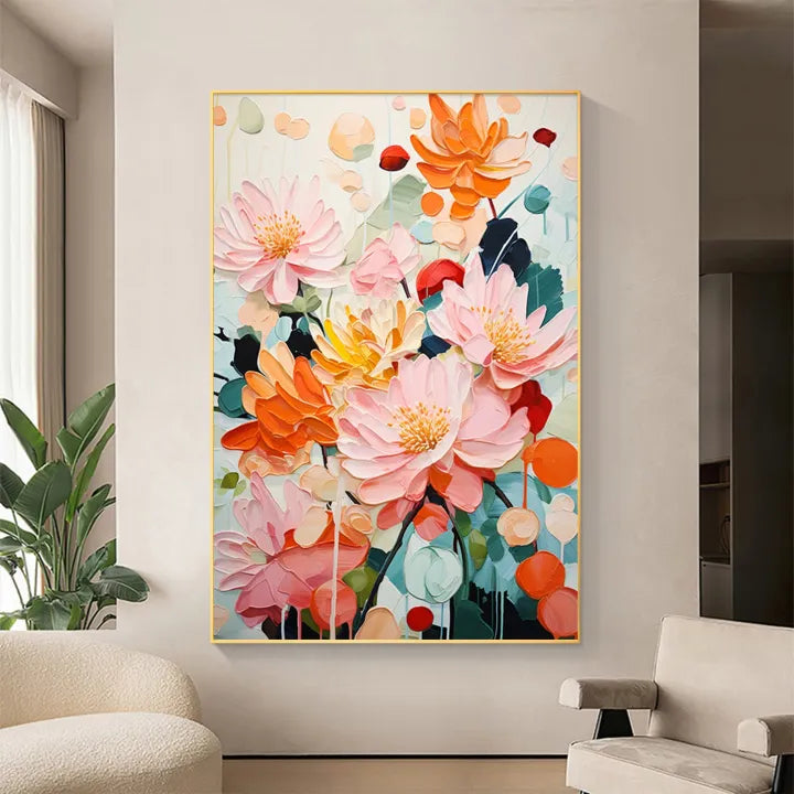 Colorful Flower And Tree Wall Art #FT022