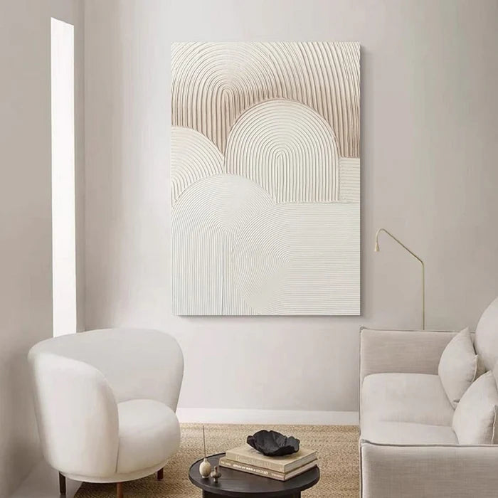 White Plaster Art Minimalist Textured Painting #WM035