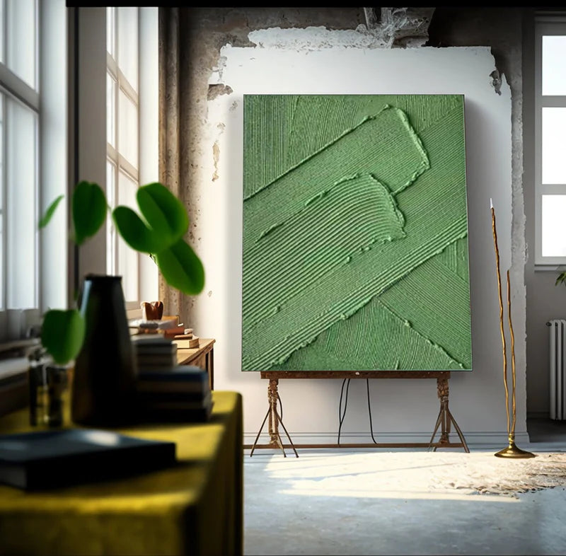 Green Abstract Tranquility Art Painting #AB043