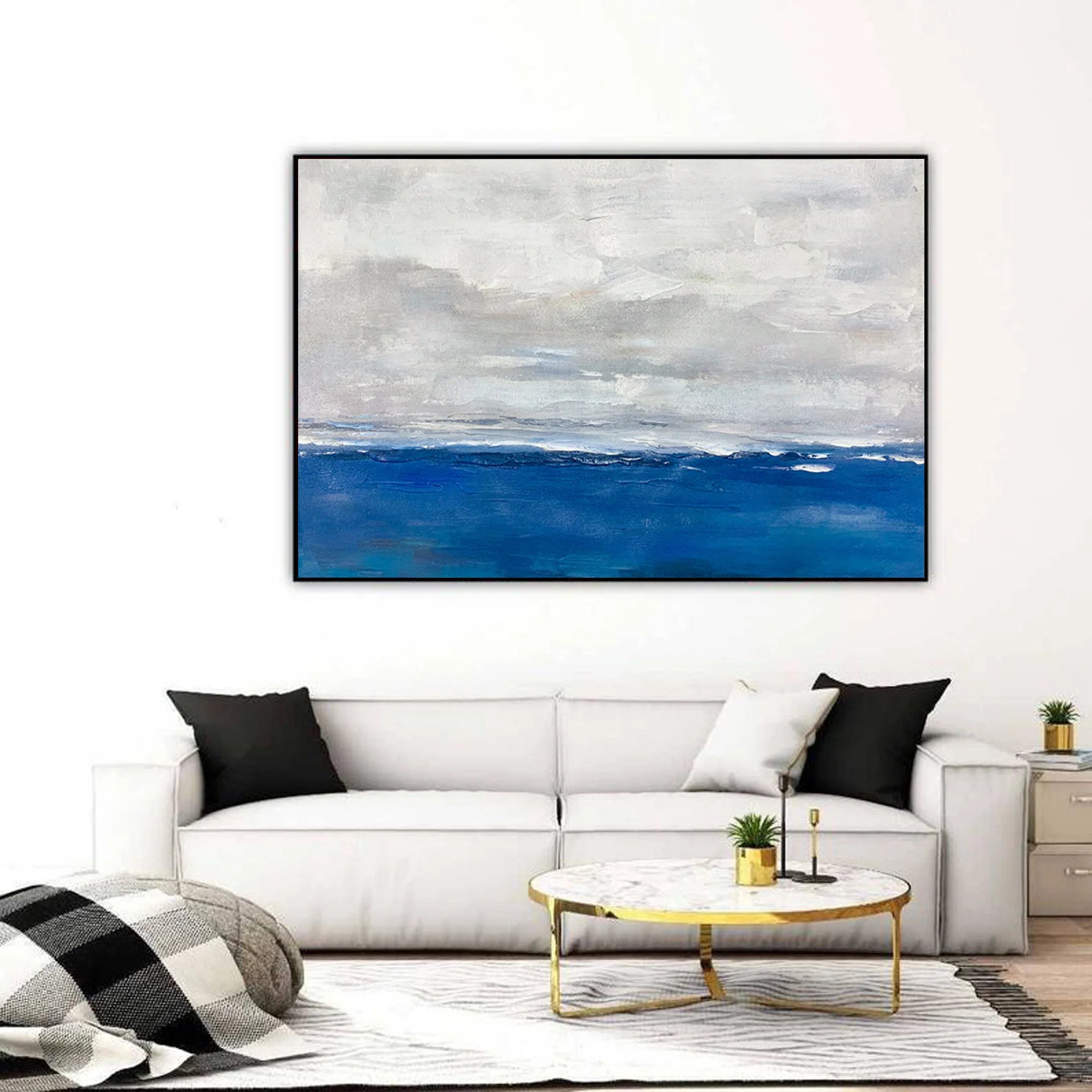 Ocean And Sky Plaster Textured Wall Art #OS023