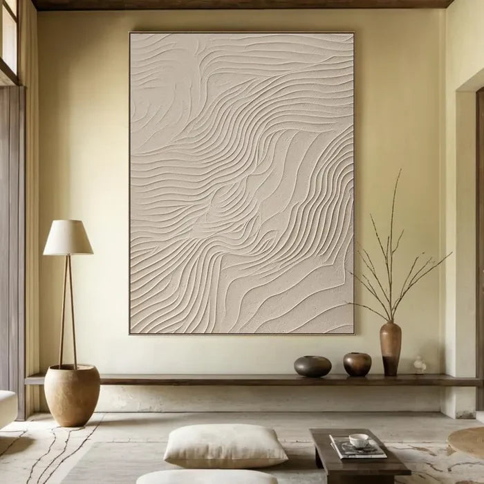 Brown & Beige Abstract Tranquility Art Painting #AB058