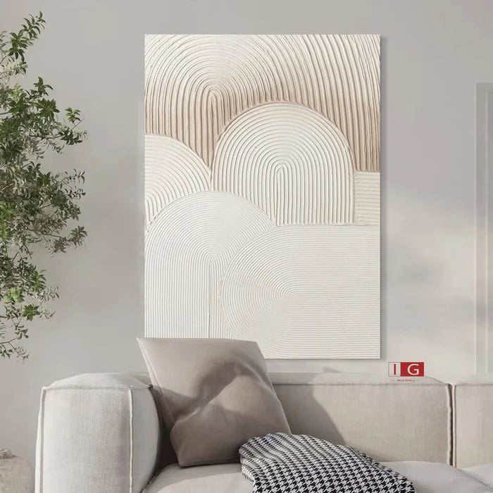 White Plaster Art Minimalist Textured Painting #WM035