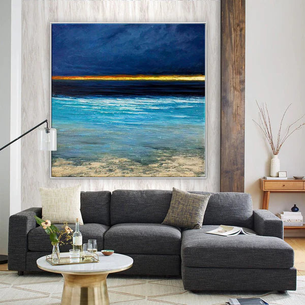 Ocean And Sky Plaster Textured Wall Art #OS031