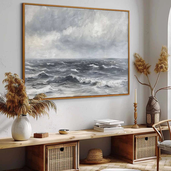 Ocean And Sky Plaster Textured Wall Art #OS050