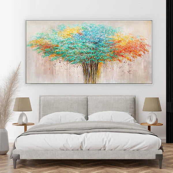 Colorful Flower And Tree Wall Art #FT014