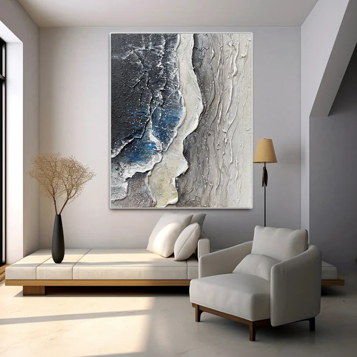 Ocean And Sky Plaster Textured Wall Art #OS014