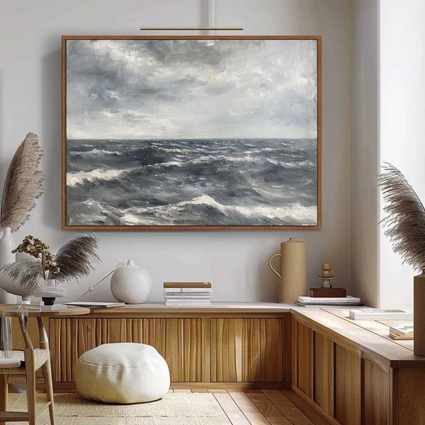 Ocean And Sky Plaster Textured Wall Art #OS049