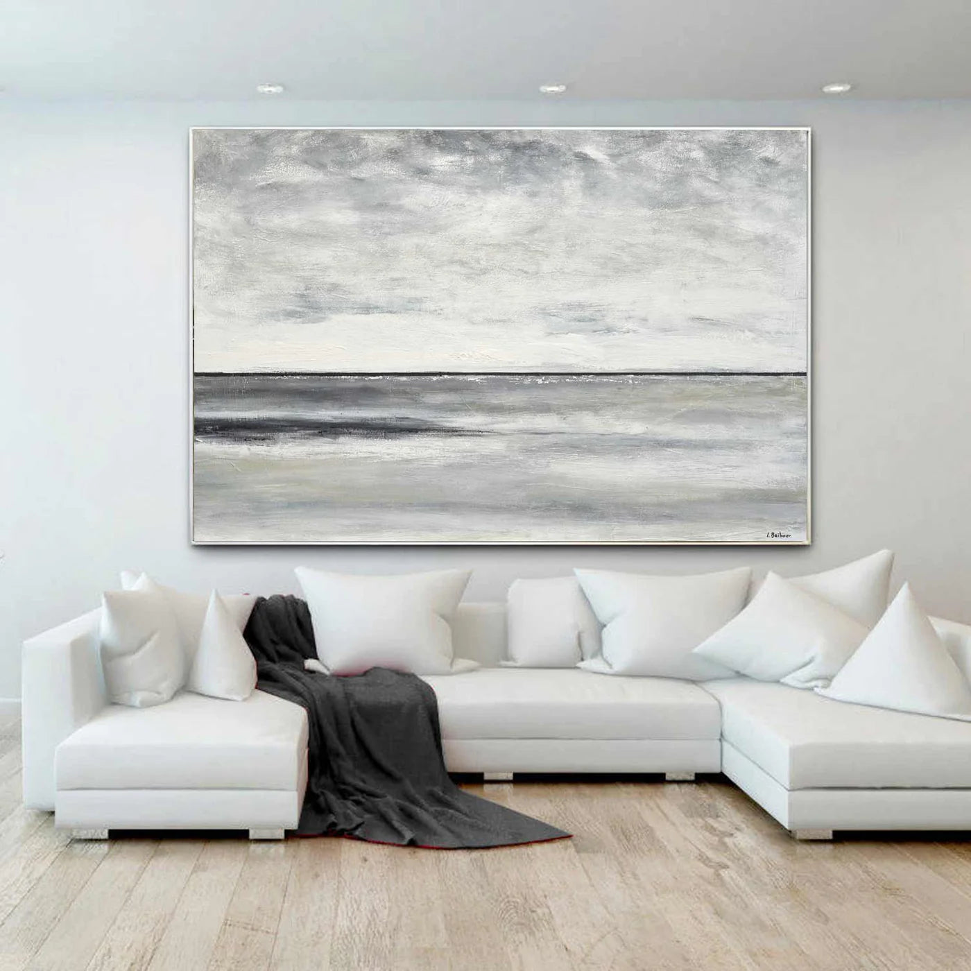 Ocean And Sky Plaster Textured Wall Art #OS025