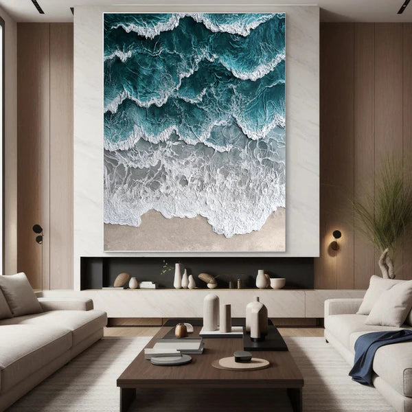 Ocean And Sky Plaster Textured Wall Art #OS040