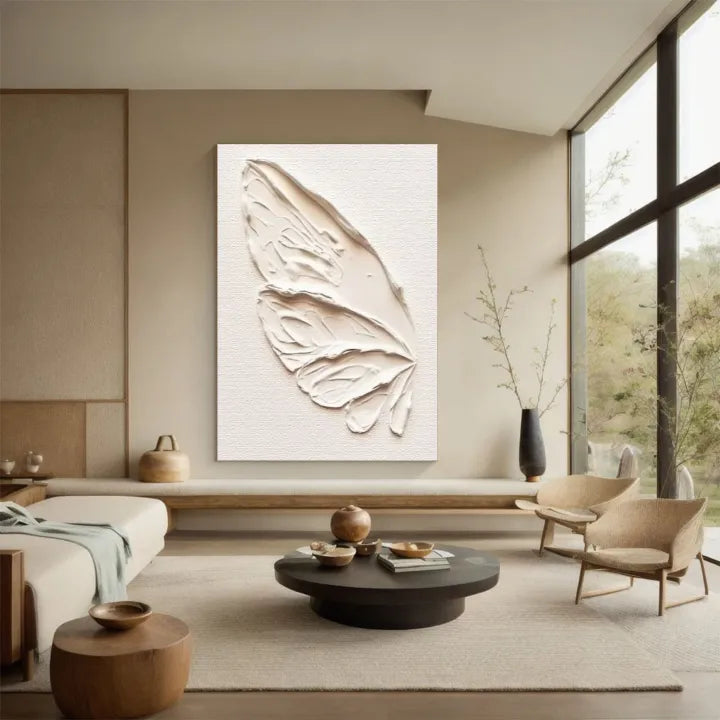 White Plaster Art Minimalist Textured Painting #WM047