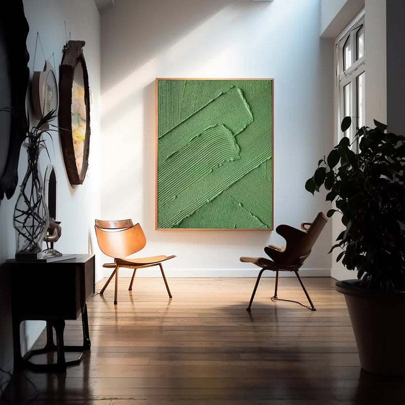 Green Abstract Tranquility Art Painting #AB043