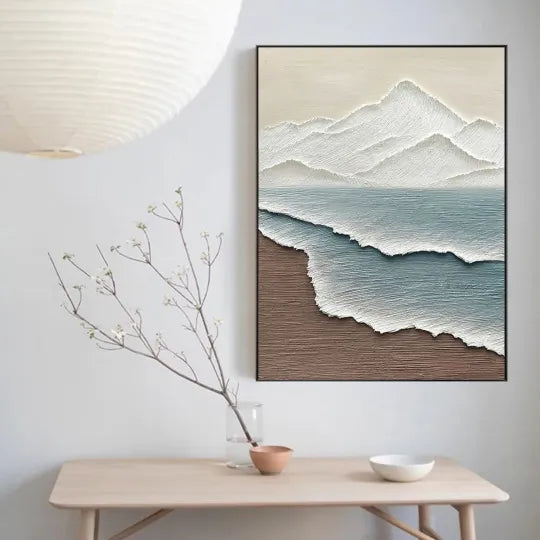 Ocean And Sky Plaster Textured Wall Art #OS034