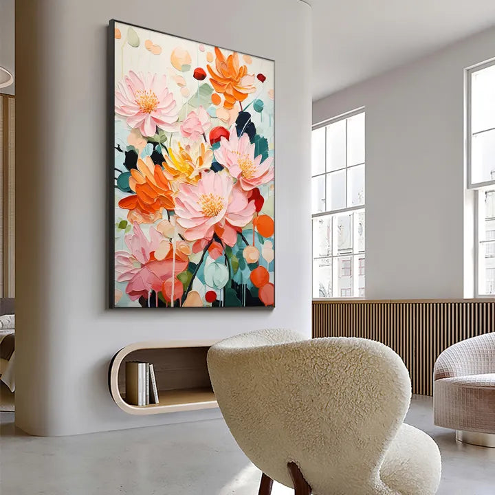 Colorful Flower And Tree Wall Art #FT022