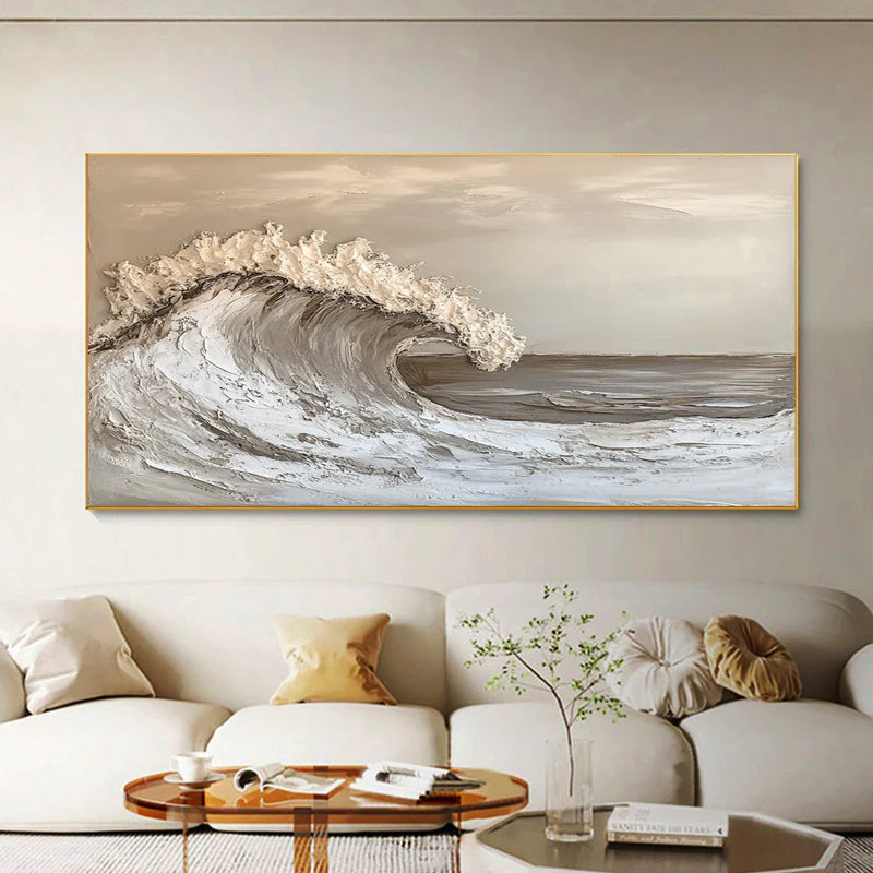 Ocean And Sky Plaster Textured Wall Art #OS028