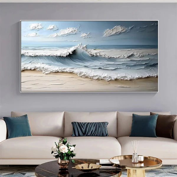 Ocean And Sky Plaster Textured Wall Art #OS038