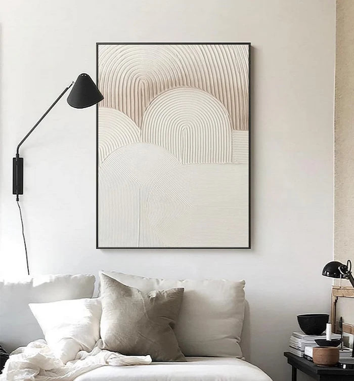 White Plaster Art Minimalist Textured Painting #WM035