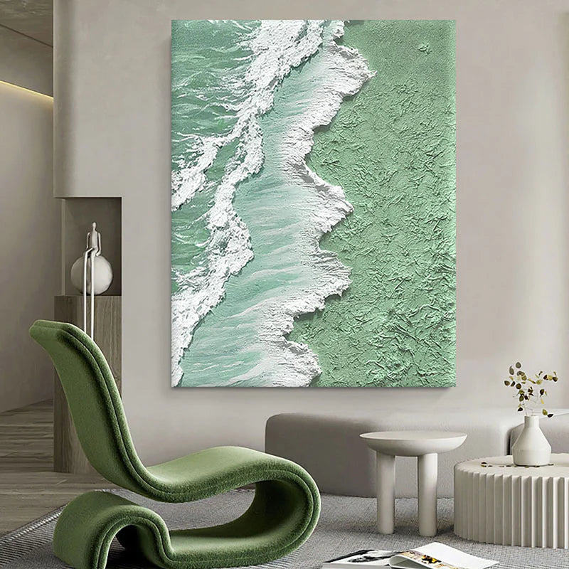 Ocean And Sky Plaster Textured Wall Art #OS004