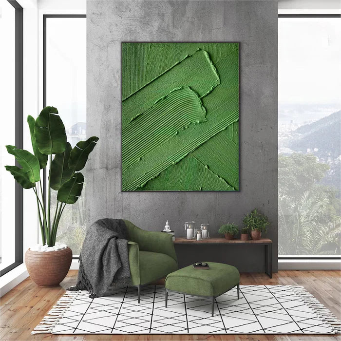 Green Abstract Tranquility Art Painting #AB043