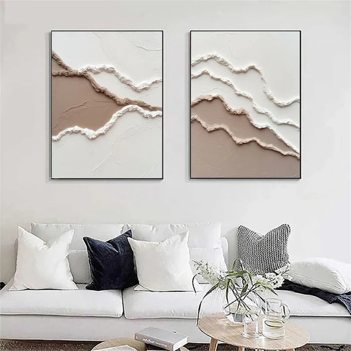 Ocean And Sky Plaster Textured Wall Art Set of 2 #OS046