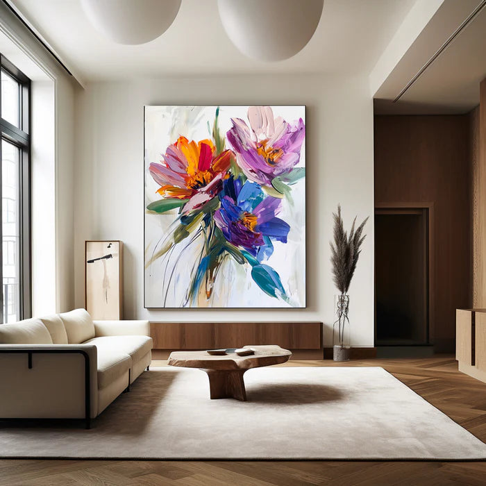 Colorful Flower And Tree Wall Art #FT009