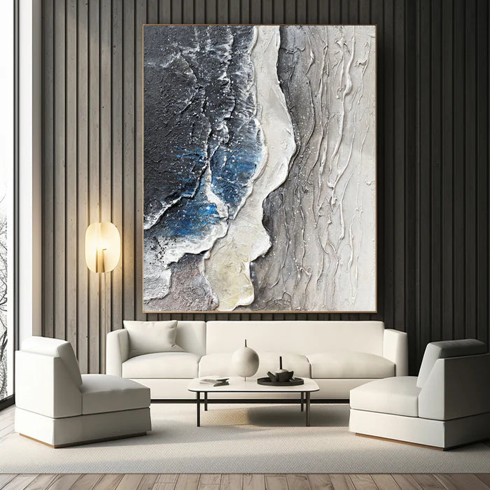 Ocean And Sky Plaster Textured Wall Art #OS014