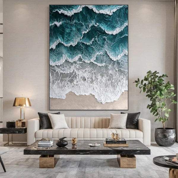 Ocean And Sky Plaster Textured Wall Art #OS040