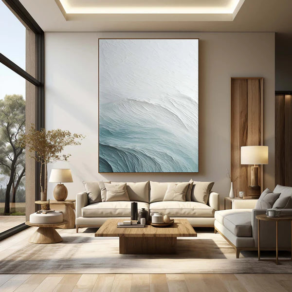 Ocean And Sky Plaster Textured Wall Art #OS007