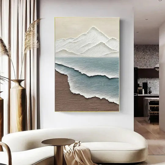 Ocean And Sky Plaster Textured Wall Art #OS034