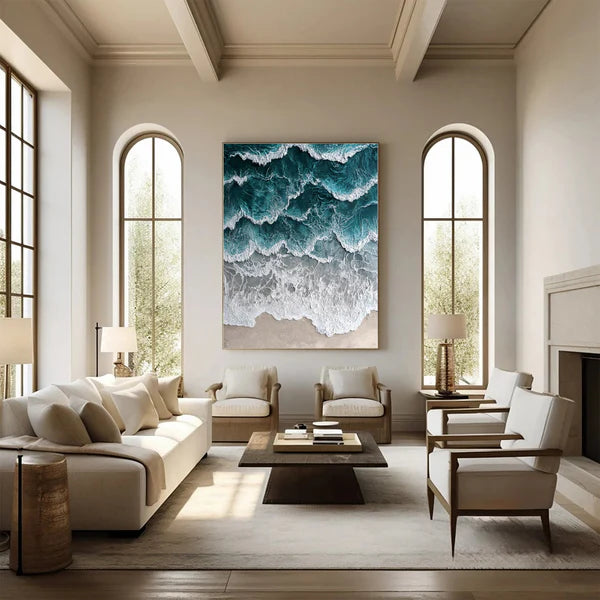 Ocean And Sky Plaster Textured Wall Art #OS040