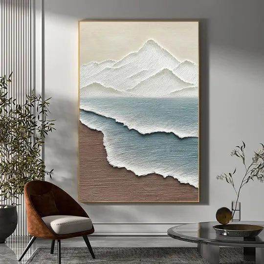 Ocean And Sky Plaster Textured Wall Art #OS034