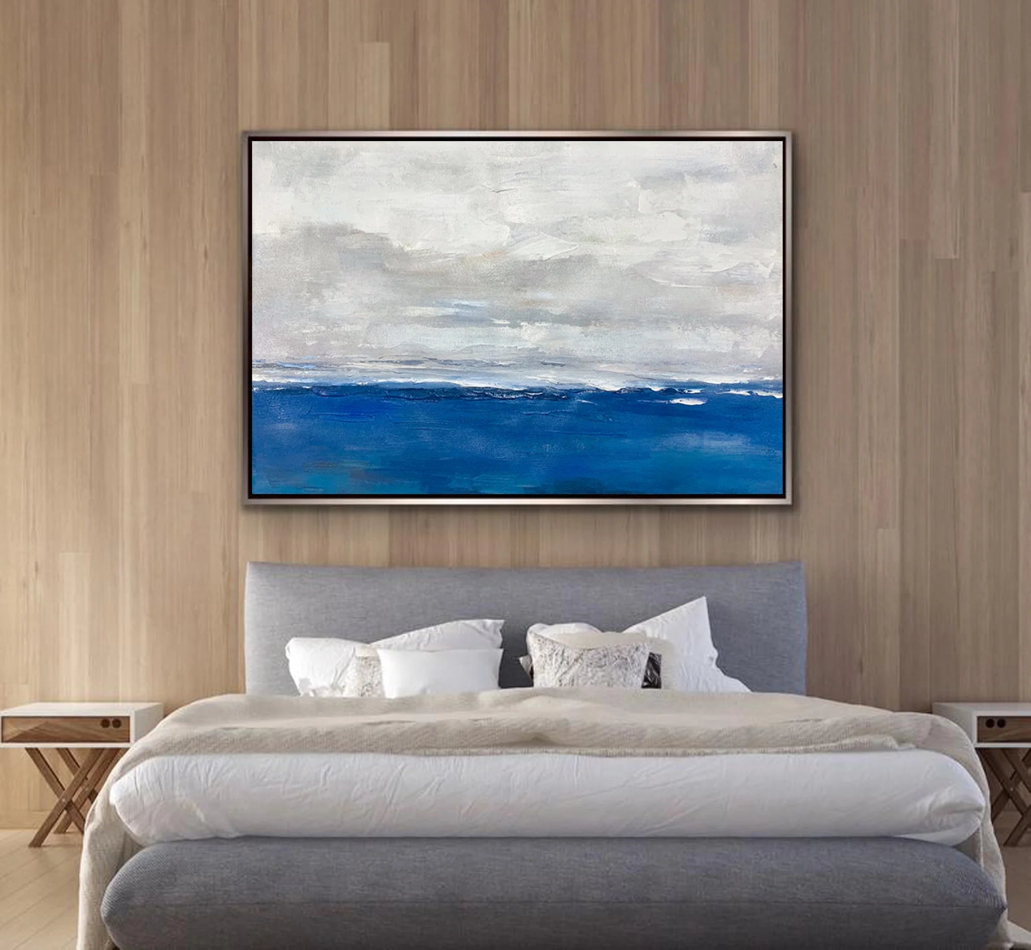 Ocean And Sky Plaster Textured Wall Art #OS023