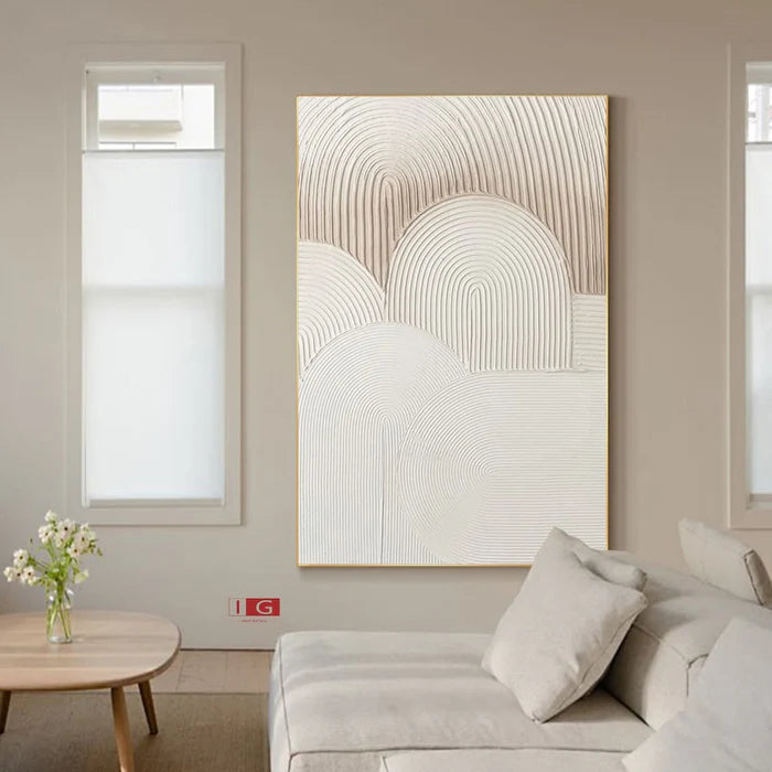 White Plaster Art Minimalist Textured Painting #WM035