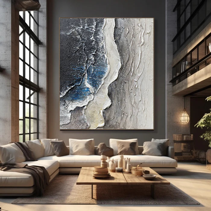 Ocean And Sky Plaster Textured Wall Art #OS014