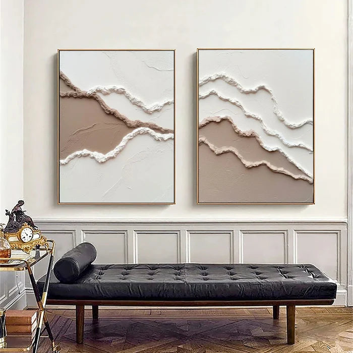 Ocean And Sky Plaster Textured Wall Art Set of 2 #OS046