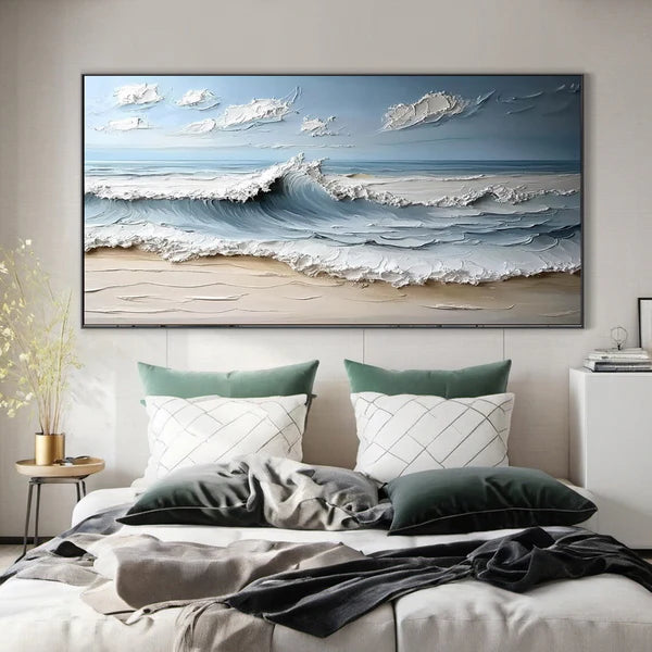 Ocean And Sky Plaster Textured Wall Art #OS038