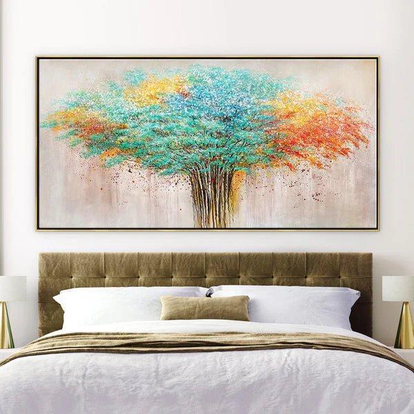 Colorful Flower And Tree Wall Art #FT014