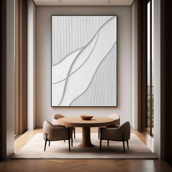 White Plaster Art Minimalist Textured Painting #WM041