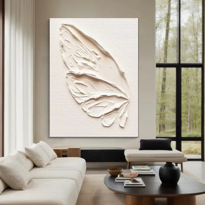 White Plaster Art Minimalist Textured Painting #WM047