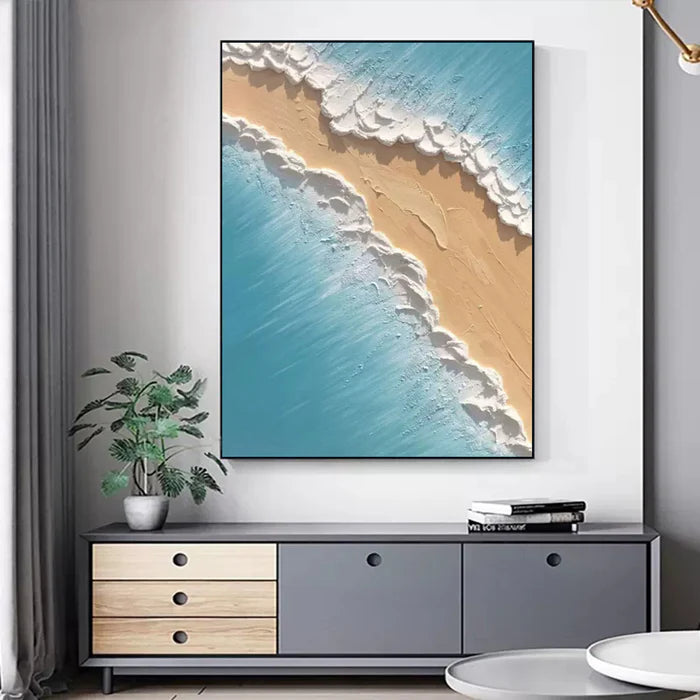 Ocean And Sky Plaster Textured Wall Art #OS037