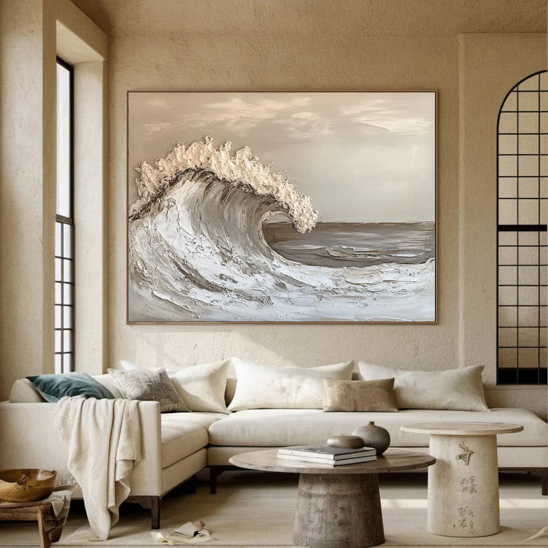 Ocean And Sky Plaster Textured Wall Art #OS028