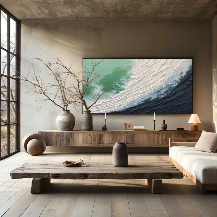 Ocean And Sky Plaster Textured Wall Art #OS048