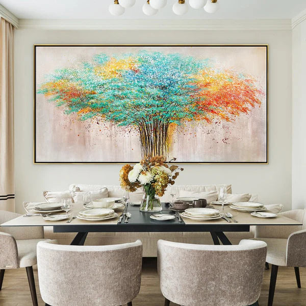 Colorful Flower And Tree Wall Art #FT014