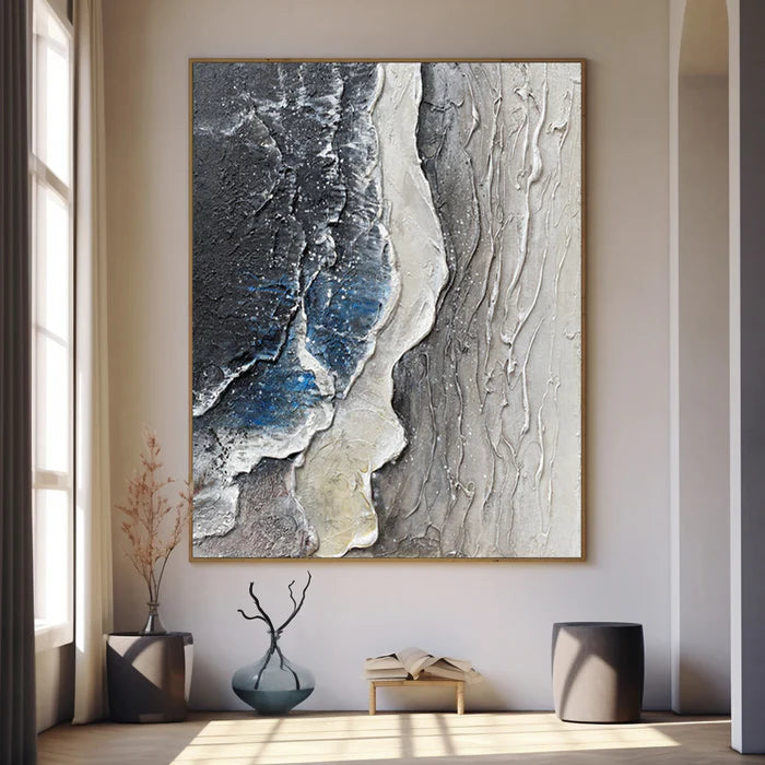 Ocean And Sky Plaster Textured Wall Art #OS014