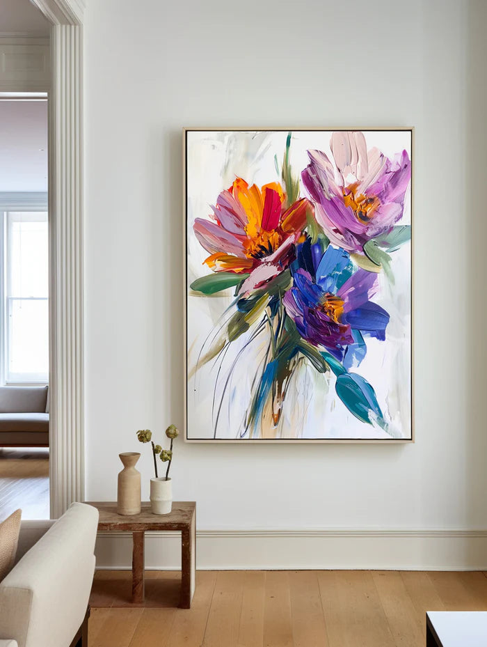 Colorful Flower And Tree Wall Art #FT009