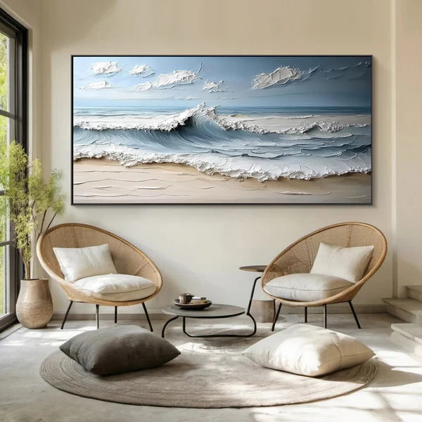 Ocean And Sky Plaster Textured Wall Art #OS038