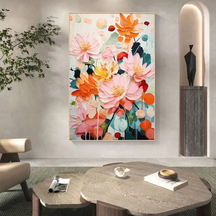 Colorful Flower And Tree Wall Art #FT022